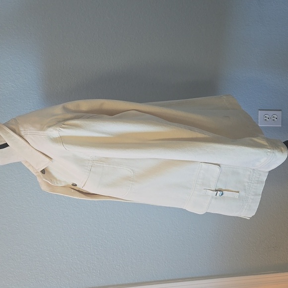 VINTAGE LAUREN JEANS CO Cream Denim Longline Button Down Utility Jacket MEDIUM - Picture 7 of 16